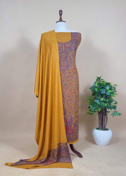 Handloom Pashmina Suit With Kani Zari Weaving