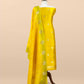Marigold Yellow Handloom Silk Kurta And Kora Silk Dupatta With Meenakari Weaving