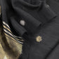 Black Chanderi Unstitched Suit With Gold Zari Jamdani Weaving