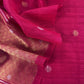 Pink Chanderi Unstitched Suit With Gold Zari Jamdani Weaving