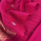 Pink Chanderi Unstitched Suit With Gold Zari Jamdani Weaving