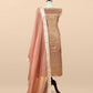 Golden With Peach Tissue Brocade With Kora Silk Dupatta