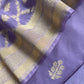 Purple Handloom Munga Silk Suit With Zari Weaving