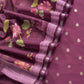 Pure Unstitched Handloom Banarasi Chanderi Suit Brushprint Dupatta