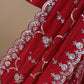 Red Handloom Silk Saree With Bandhani And Gota Patti Work