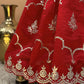 Red Handloom Silk Saree With Bandhani And Gota Patti Work