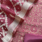 Maroon Brocade Kurta With Organza Dupatta