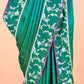 Bottle Green Handloom Silk Saree With Zari Weaving