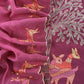 Pink Pure Mulmul Unstitched Fabric With Warli Art Appliqué Work