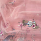 Pink Chanderi Kurta With Organza Dupatta Having Resham Flamingo Embroidery
