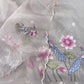 Grey Chanderi Kurta With Organza Dupatta Having Resham Flamingo Embroidery