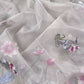 Grey Chanderi Kurta With Organza Dupatta Having Resham Flamingo Embroidery