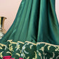 Bottle Green Handloom Silk Saree With Zari Weaving