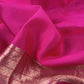 Pink Handloom Katan Silk Suit Fabric With Peonies Kadwa Weaving