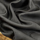 Black Handloom Satan Silk Suit Fabric With Peonies Kadwa Weaving
