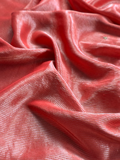 Rust Pure Silk Suit With Tissue Silk Dupatta