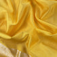 Yellow Handloom Katan Silk Suit Fabric With Peonies Kadwa Weaving