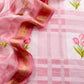 Pink Handloom Summer Chanderi Silk Suit With Dupatta