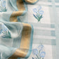 Pastel Blue Handloom Summer Chanderi silk Suit With Dupatta