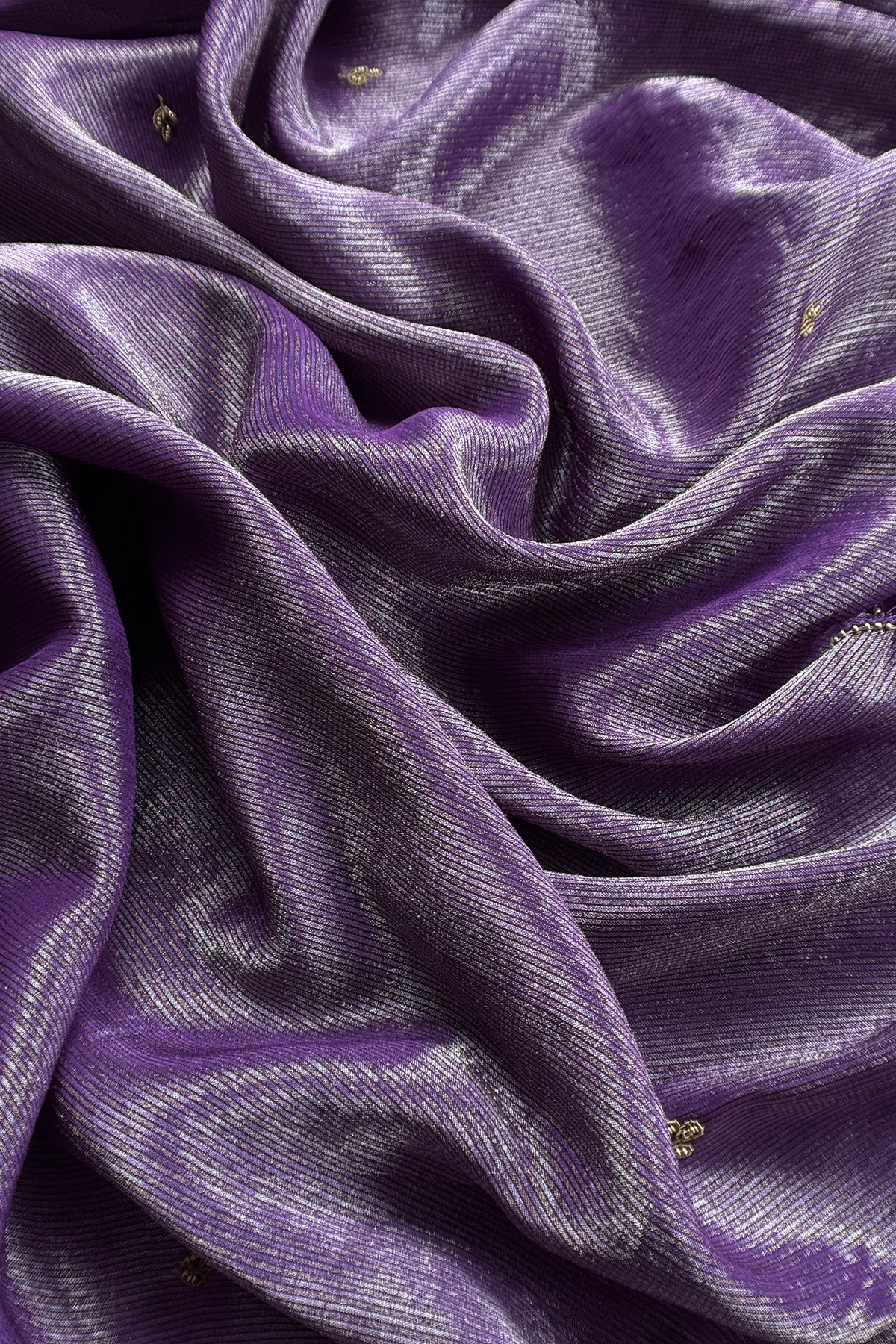 Violet Pure Silk Suit With Tissue Silk Dupatta