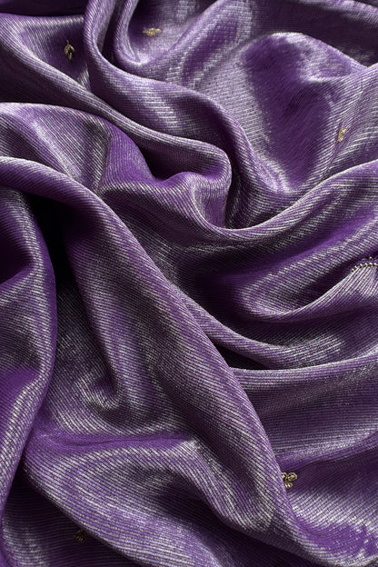Violet Pure Silk Suit With Tissue Silk Dupatta