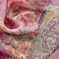 Light Pink Pure Crushed Tissue Kurta And Brush-Print Dupatta With Handwork