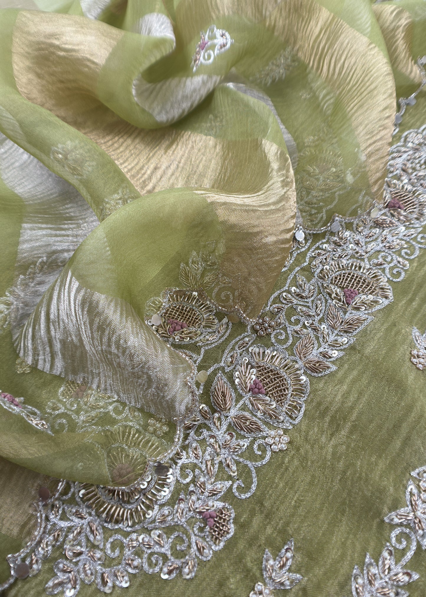 Green Presenting Our Stunningly Beautiful Crushed Tissue Silk Suit Set From विवाह Collection By Kalasheel
