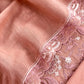 Peach Pure Mul Unstitched Suit With French Thread Embroider