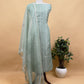 Handloom Organza Suit With Bandhani Print And Parsi Embroidery