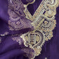 Purple Pura Silk Suit With Dori Handwork Embroidery