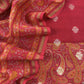 Red Maheshwari Silk Suit With Banarasi Bootis