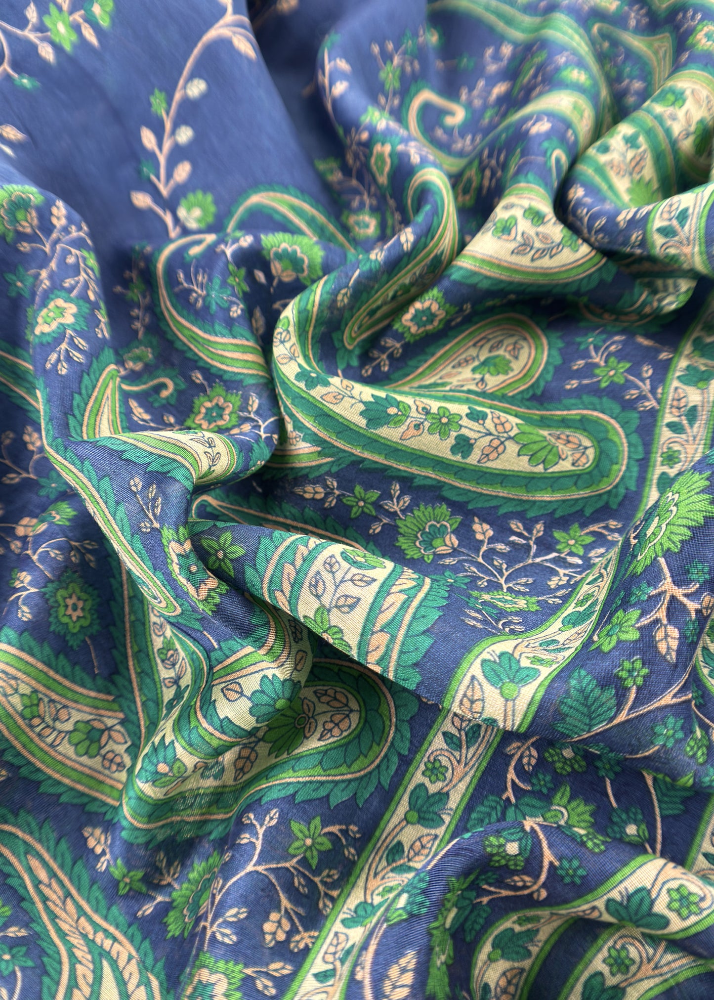 Blue Maheshwari Silk Suit With Banarasi Bootis