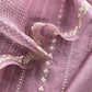 Handloom Organza Suit With Bandhani Print And Parsi Embroidery