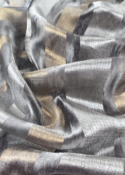 Blue Designer Pure Brocade Silk kurta And Tissue Silk Dupatta