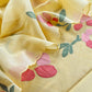 Pastel Yellow Pure Mulmul Suit Fabric With Appliqué Work
