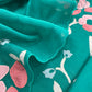 Green Pure Mulmul Suit Fabric With Appliqué Work