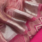 Deep Pink Designer Pure Brocade Silk Kurta And Tissue Silk Dupatta