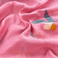 Pink Pure Mulmul Suit Fabric With Appliqué Work