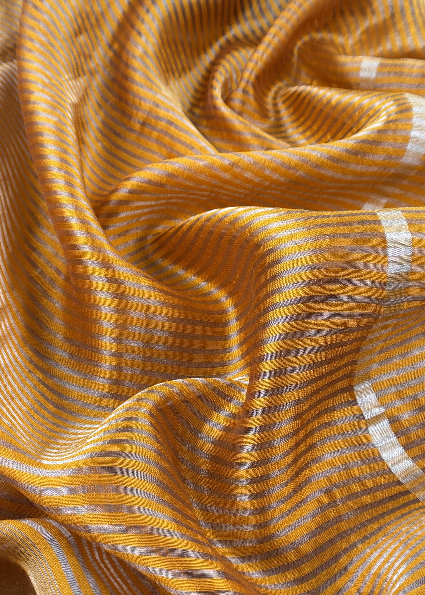 Yellow Kalasheel Luxe Indian Antique Handwoven Chanderi Suit With Heavy Gold Zari