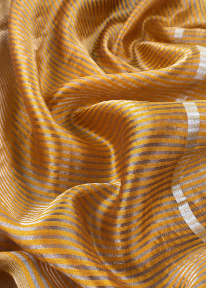 Yellow Kalasheel Luxe Indian Antique Handwoven Chanderi Suit With Heavy Gold Zari