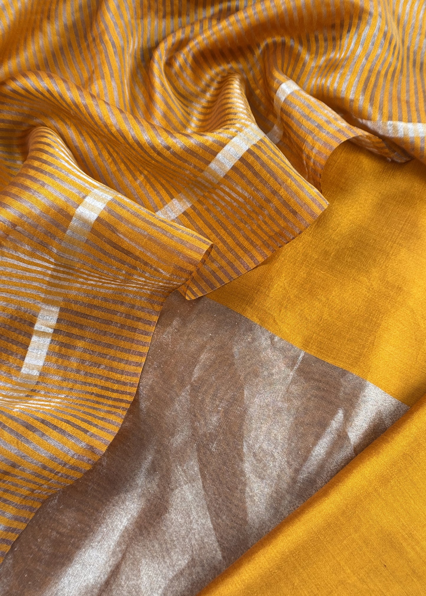 Yellow Kalasheel Luxe Indian Antique Handwoven Chanderi Suit With Heavy Gold Zari