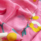 Pink Pure Mulmul Suit Fabric With Appliqué Work