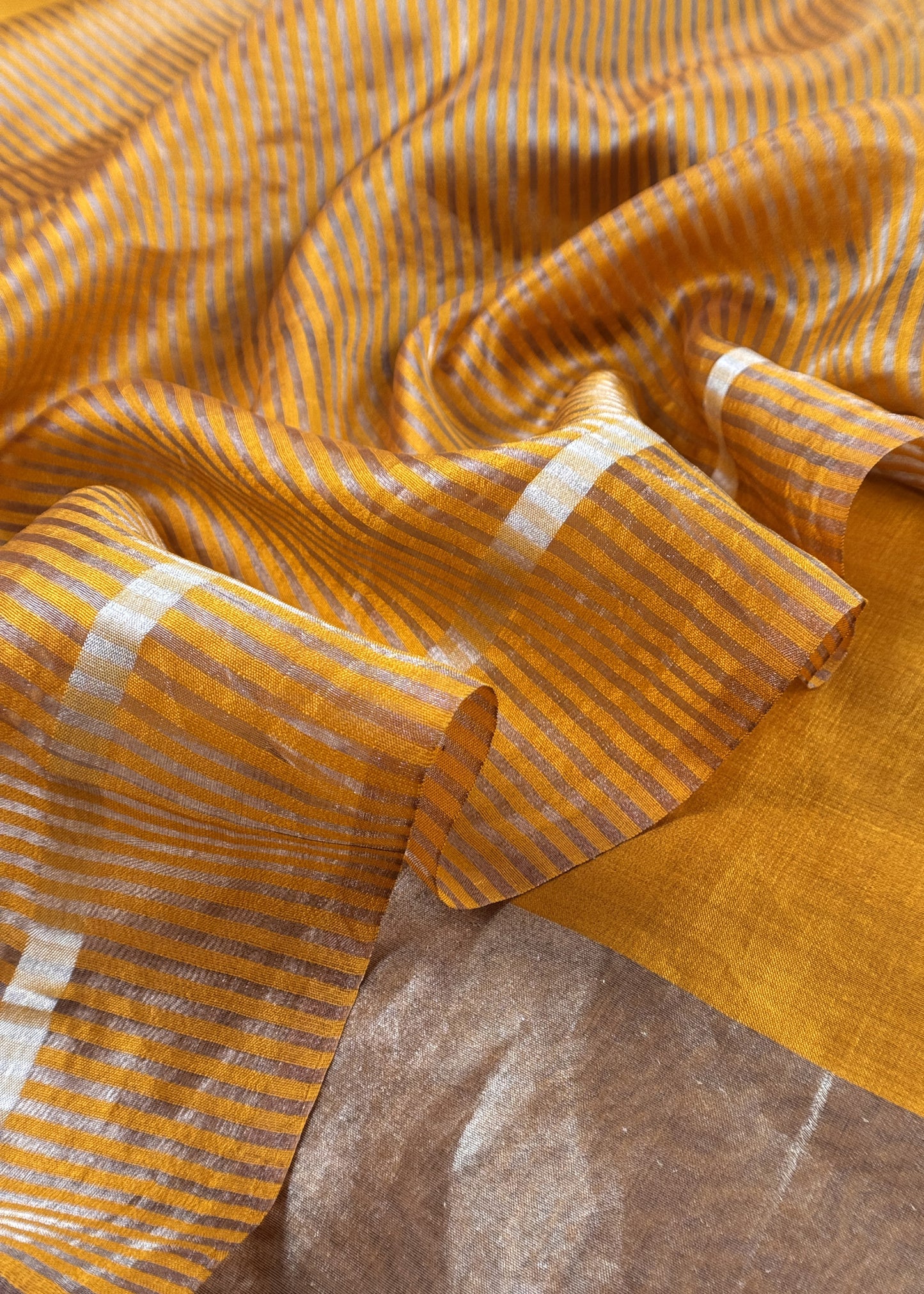 Yellow Kalasheel Luxe Indian Antique Handwoven Chanderi Suit With Heavy Gold Zari