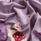 Purple Linen Chanderi Unstitched Suit With Pichwai Jamdani Weaving