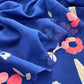 Royal blue Pure Mulmul Suit Fabric With Appliqué Work