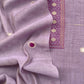 Purple Linen Chanderi Unstitched Suit With Pichwai Jamdani Weaving