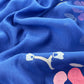 Royal blue Pure Mulmul Suit Fabric With Appliqué Work