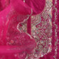 Deep Pink Handloom Silk Suit With Zardosi Embroidery