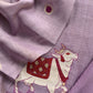 Purple Linen Chanderi Unstitched Suit With Pichwai Jamdani Weaving