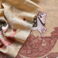 Mustard  Linen Chanderi Unstitched Suit With Pichwai Jamdani Weaving